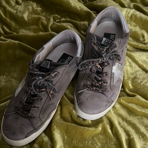 Golden Goose Leopard Lace Gray Sneakers - Picture 1 of 3